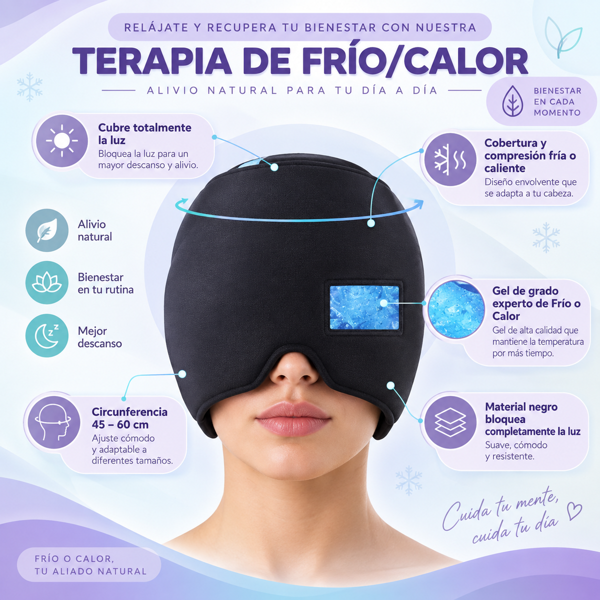 Gorro de Gel para Migraña — Frío o Calor