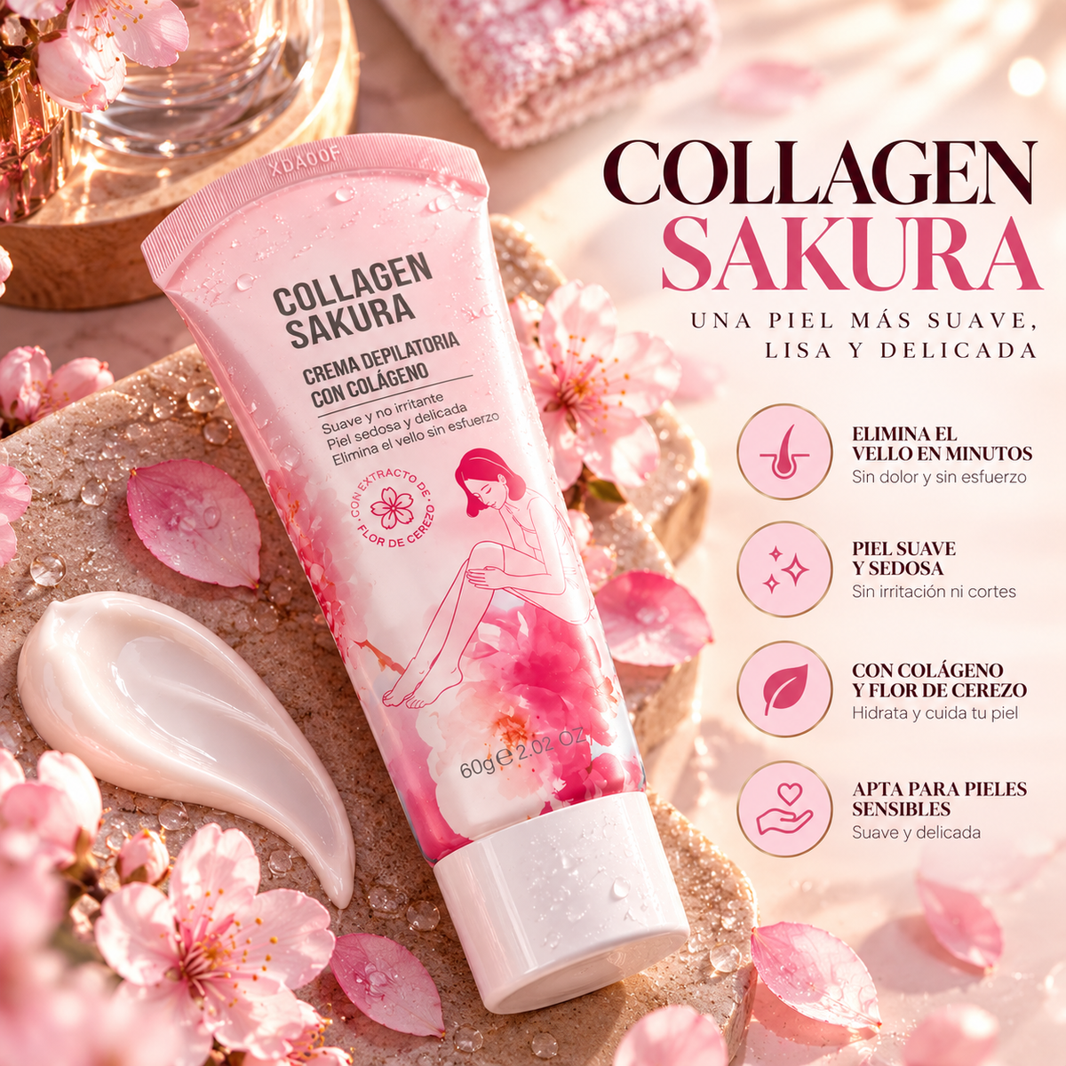 Crema Depilatoria Collagen Sakura