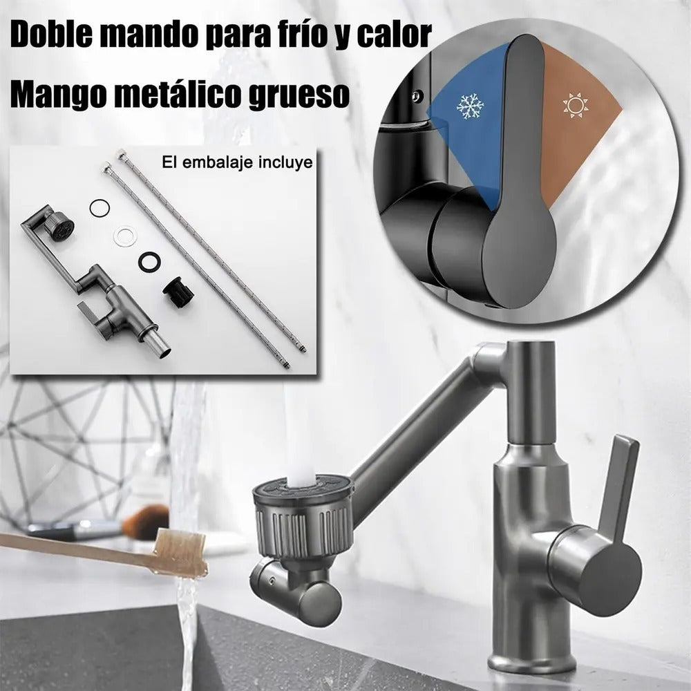 Qué incluye la caja: grifo, dos flexibles, juntas, tuerca y base de montaje